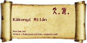 Kákonyi Milán névjegykártya